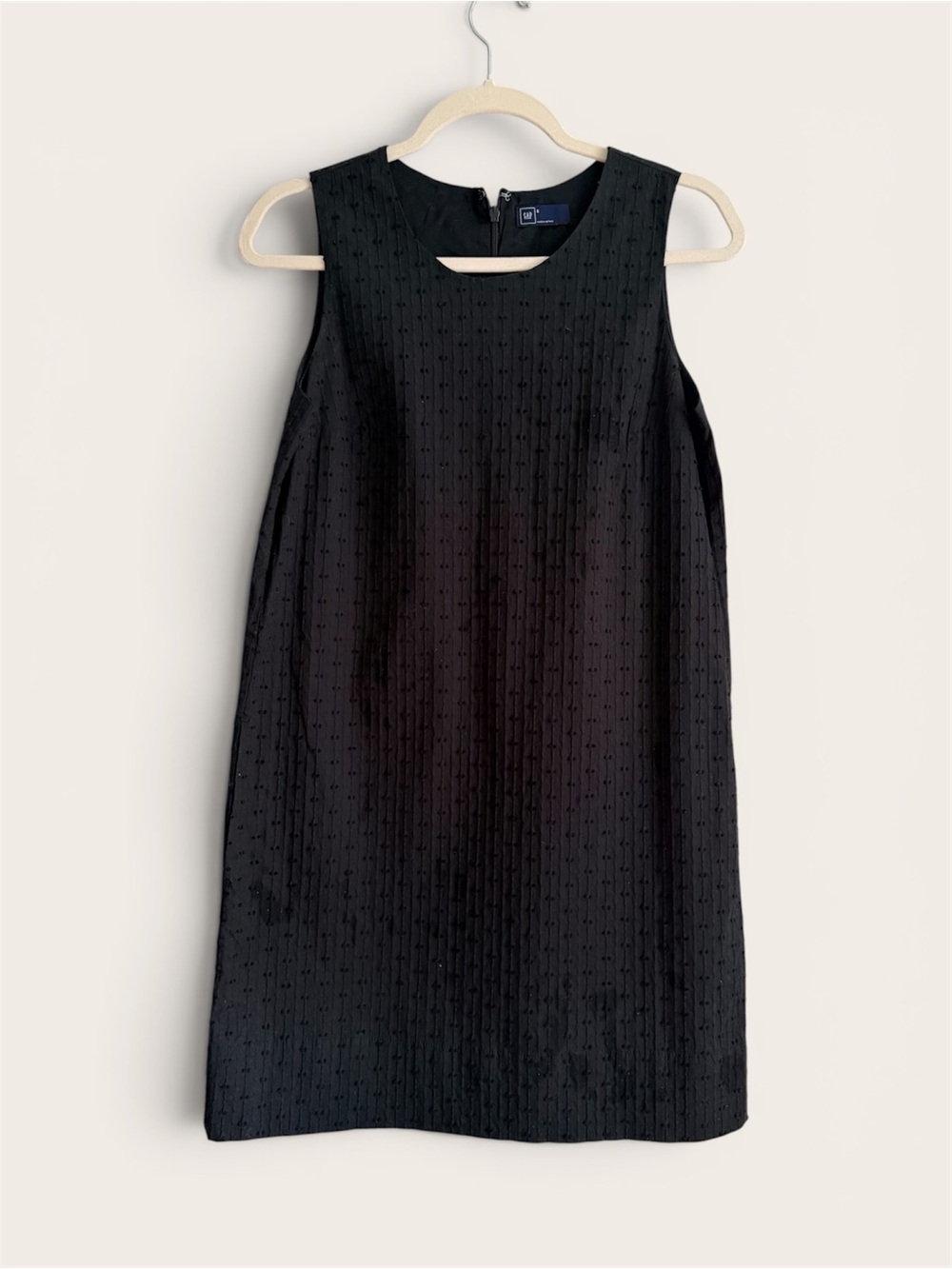 GAP Black Embroidered Sleeveless Mini Dress